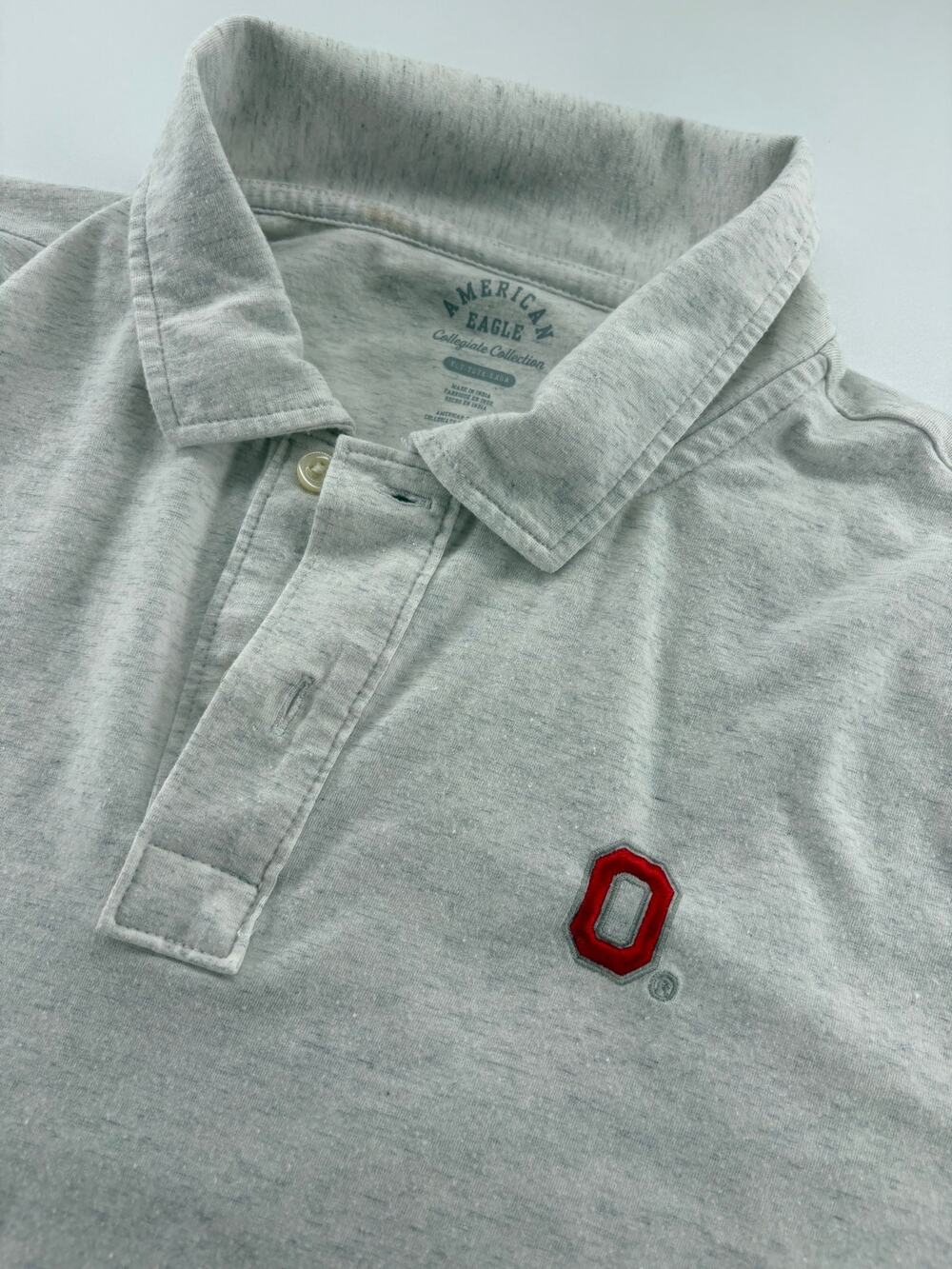 American Eagle Ohio State Buckeyes Polo Collegiate Collection Heather Gray